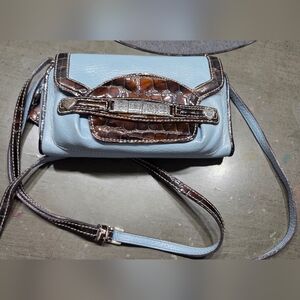 Brighton Light Blue and Brown Crossbody Bag